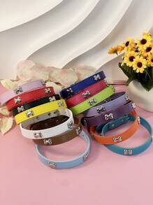 Suministros Mascotas, Collar Punk Estilo Pu Con Decoración De Huesos Y Colores Múltiples, Adecuado Para Perros Grandes, Medianos Y Pequeños - Negro - Ver 6