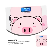 Digital Body Weight Scale With Kawaii Pig - Pink - View 3