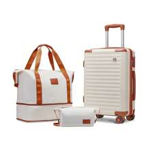 Joyway Carry On Luggage 20 Inch Suitcases With Spinner Wheels, Hard Shell Luggage Sets 3 Piece Travel Suitcase Set With Combination Lock - Beige - View 1