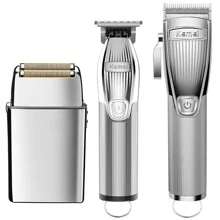 Kemei Komei Electric Barber Shaver Exquisite Three Piece Set KM-K32/KM-I32/KM-TX5 Three Piece Set With Strong Power - Silver - View 6