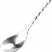 -Friendly Mixing Stirring Spoon With Reusable Stainless Steel Straw Set (6 Pieces) - Silver - View 6