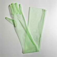 70 cm lange, einfarbige, transparente und sexy Netzhandschuhe für Frauen, 1 Paar für Halloween, Weihnachten, Hochzeit - Transparente lange Handschuhe - Übersicht 5