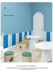 1 件 3d 软泡沫墙贴，防撞保护，自粘，防水，适用于幼儿园、卧室、客厅和榻榻米墙壁装饰，装修贴纸可撕墙板，墙纸，壁纸，春季装饰物品让您的家焕然一新，拉玛装饰贴纸 - 粉色 - 查看 3