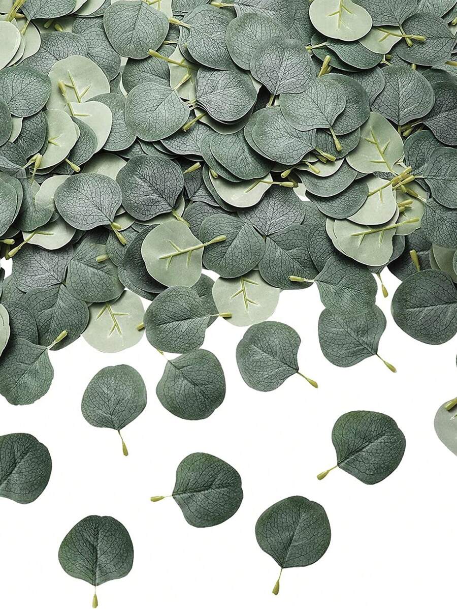 50pcs Eucalyptus Leaves Artificial Eucalyptus Petals False Leaves Wedding Decoration - Green - View 1