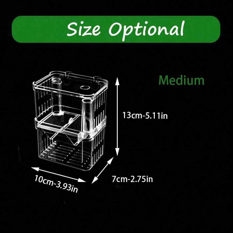 Fish Tank Fry Breeding Box With Acrylic Separator Plate And Suction