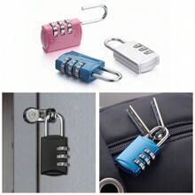 1 cái khóa số 3 chữ số chịu lực bảo vệ đồ dùng, phù hợp cho tủ đồ phòng gym, tủ đựng đồ và hành lý - Hồng - Xem 1