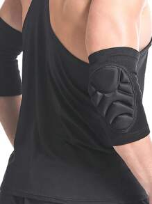 1 对黑色 S/M/L/XL 冬季户外运动护肘保护臂支撑 - 高弹力海绵防滑防撞肘套，男女通用