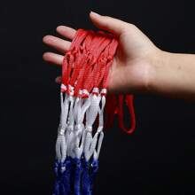 戶外運動籃球網標準尼龍線籃球框網球板邊緣球泵12環 - 紅白藍色籃球網兜 - 查看 3