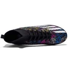 Ein Paar Neue Herren Professional Fußballschuhe Mit Streifen, Ag Stollen, High Top, Atmungsaktiv, Rutschfest, Geeignet Für Erwachsene, Paar, Outdoor Rasen, Leichte Wettkampf-trainingsschuhe, Klassische Sport Fußballschuhe, Lederobermaterial