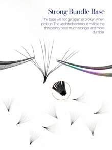 SONG LASHES 10D 预制扇形假睫毛，根部纤细，专业美睫师适用，适用于睫毛簇、单根假睫毛、假睫毛等。 - 黑色 - 查看 7
