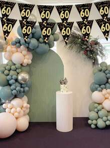 1 件黑色和金色生日派对装饰横幅，带三角旗，适用于 18 周年、21 周年、30 周年、40 周年、50 周年、60 周年庆典、圣诞节 - 黑色 - 查看 7
