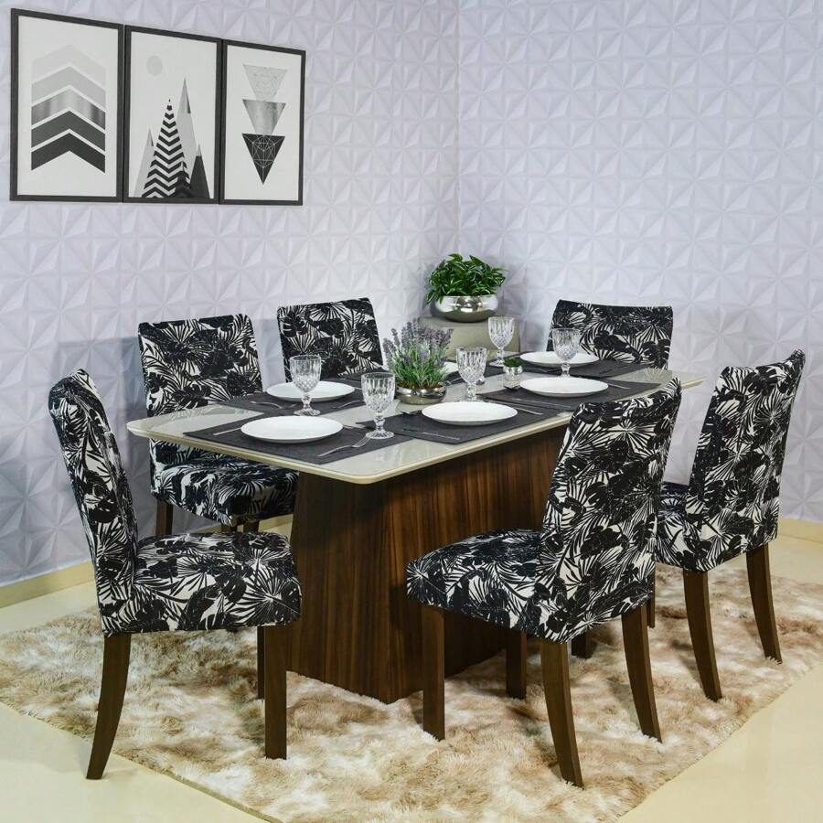 Charm Of Detail Chair Covers - Black Flower - View 1