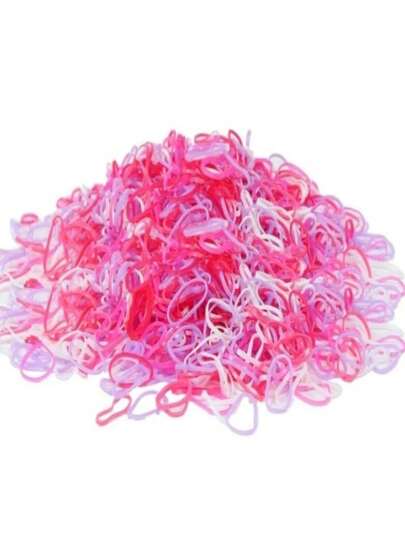 500 Peças Bolsa Elástico De Cabelo Feminino Descartável Multicolorido