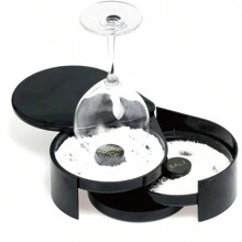 3 Tier Glass Rimmer Margarita And Rimmer Foldable And Portable Salt And Sugar Spice Container Bar Accessories For Home Or Professional Bars - Black - View 1