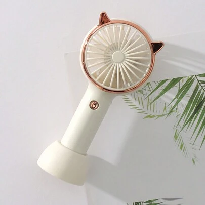 AOYI 1 Rechargeable 500mAh Battery Powered Portable Handheld 3-Speed Adjustable LED Lighting Outdoor Mini Cat Ear Fan