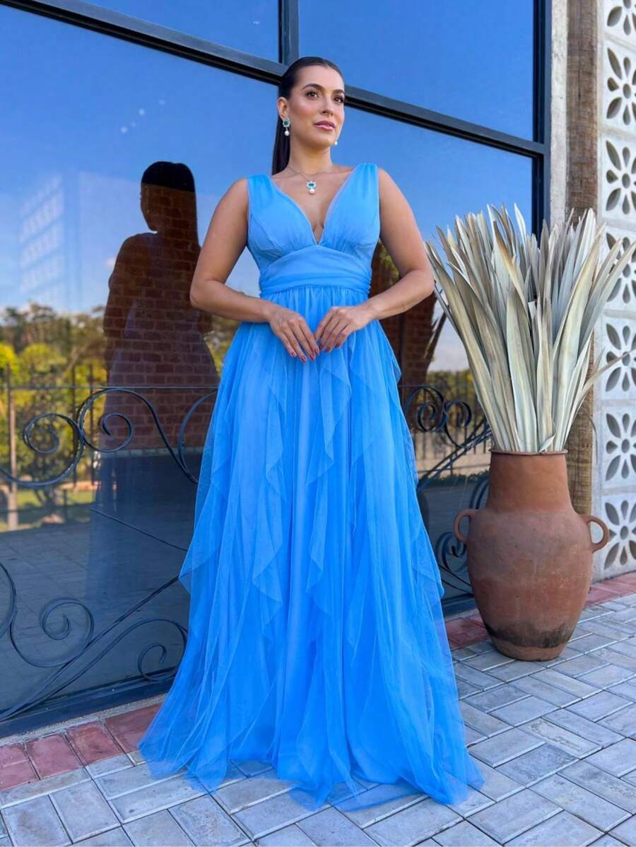 Women Dresses - 淺藍色 - 查看 1