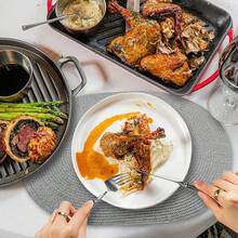 Placemats And Coasters Set Of 6 Braided Woven Table Place Mats 30*45cm 38*38cm Washable Heat Resistant Table For Dining Table - Silver - View 5