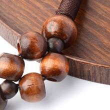 Accesorios De Asa De Bolso Diy De Cuentas De Madera Tejidas De Época Con Cuerda De Nylon, Asa De Cuentas De Madera Para Bolso De Muñeca - Marrón - Ver 5