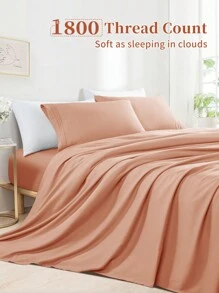 Bed Sheet Sets 3/4 Pieces - Double Brushed Microfiber Super Soft Hotel Sheet Set, 16 Inch Deep Pockets
