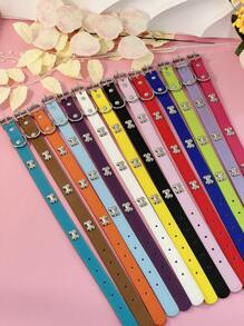 Pet Supplies Dog Collar, Punk Style Pu Leather Bone Shape Neckband, Multi-Color Options For Small, Medium And Large Dogs - White - View 6