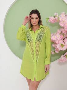 Women Cover Ups - Màu xanh chanh - Xem 2