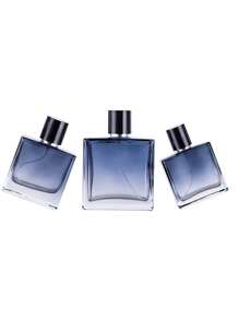 1 Pieza De 30 Ml, 50 Ml, 100 Ml Botella De Perfume De Vidrio Cuadrado Y Plano Con Color Gradiente, Botella De Spray Para Decantar - Azul - Ver 1