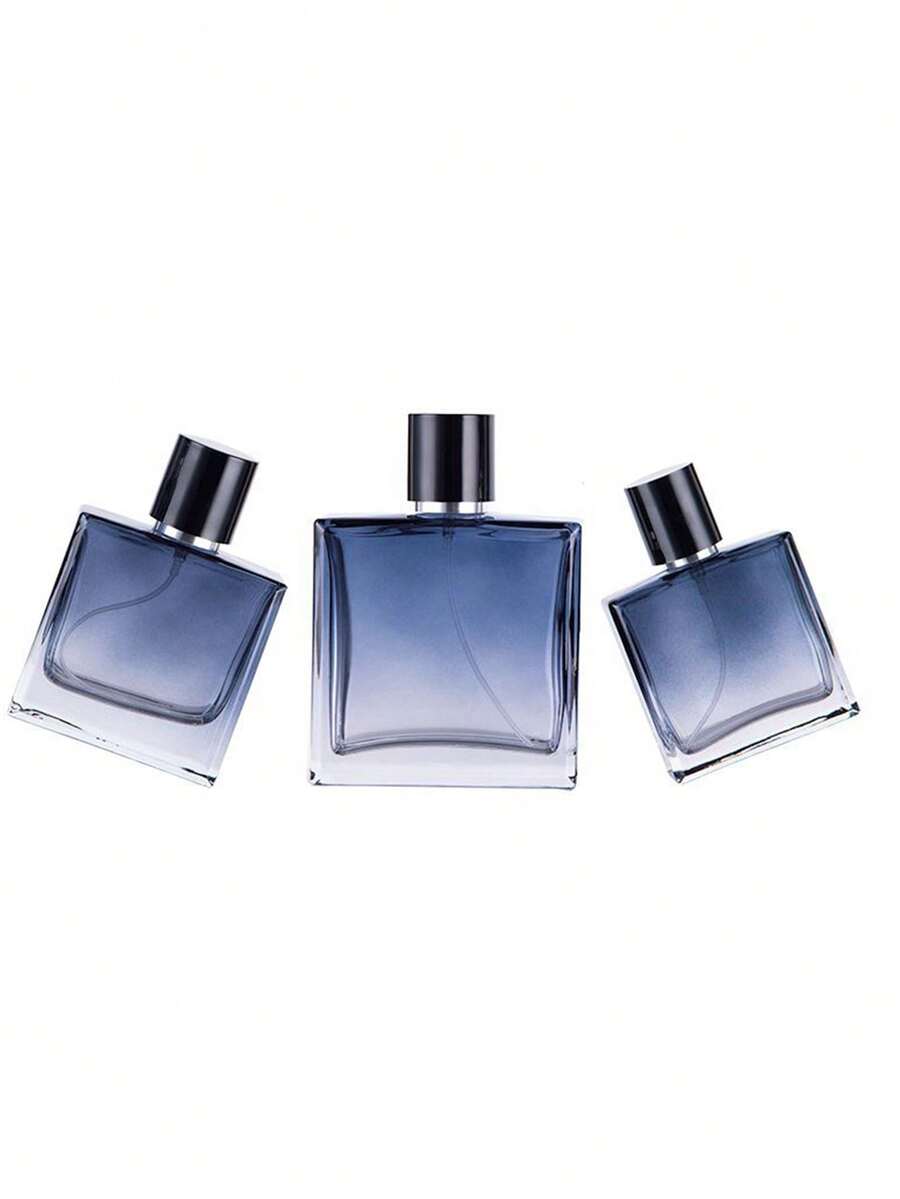 1 Pieza De 30 Ml, 50 Ml, 100 Ml Botella De Perfume De Vidrio Cuadrado Y Plano Con Color Gradiente, Botella De Spray Para Decantar - Azul - Ver 1