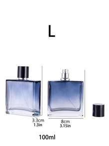 1 Pieza De 30 Ml, 50 Ml, 100 Ml Botella De Perfume De Vidrio Cuadrado Y Plano Con Color Gradiente, Botella De Spray Para Decantar - Azul - Ver 4