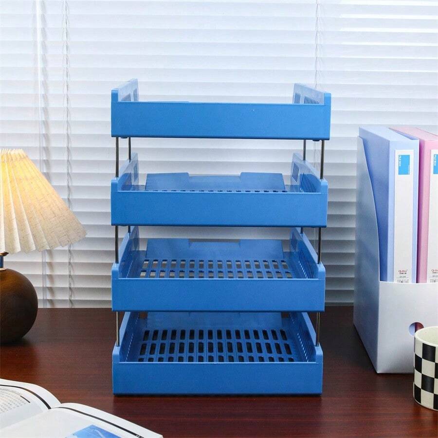 4-Tier Horizontal Mesh Desk Tray, Office Organizer For Files, Documents ...