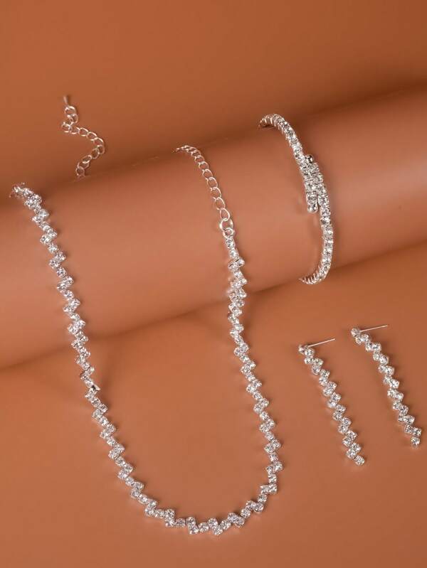 4 Piezas/set Collar Con Diseño De Ondas De Agua, Accesorio De Vestir Versátil Para Mujer