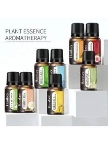 1瓶10毫升水溶性香薰精油补充装，包含薰衣草、百合、香草、玫瑰等10余种香型，有助于放松睡眠、清新空气，适用于加湿器，情人节、婚礼用品。