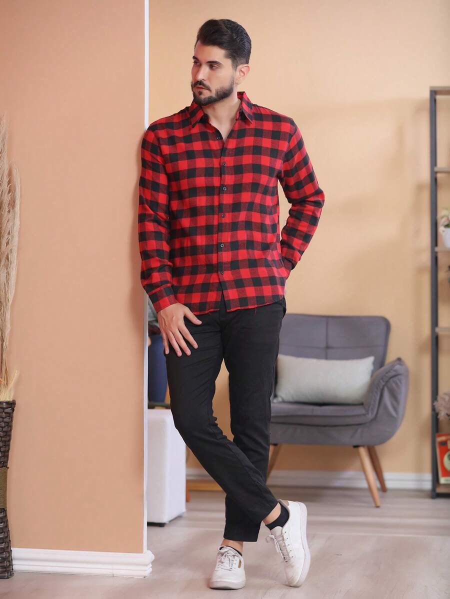 Men Shirts - 紅色 - 查看 1