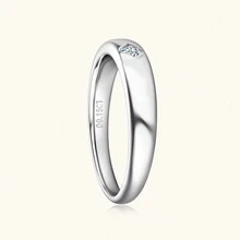1 Miếng Hôn ước 925 sterling bạc Góc vuông Công chúa Hình vuông Ô tô/xe hơi Hoa Cắt Moissanite Ngày lễ tình nhân Qủa tặng Nhẫn Giường đơn đá Nhẫn cưới Của phụ nữ Nhẫn Với GRA Giấy chứng nhận - Bạc - Xem 5