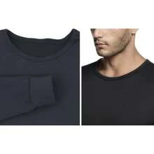 ToBeInStyle Men's Thermal Underwear Sets With Soft Brush Fleece Inner Lining - màu đen - Xem 7