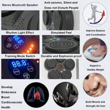 一套可充电壁挂式智能拳击沙袋，含拳击手套，家用智能拳击目标训练器，电子专注力和敏捷性训练数字拳击机，适合全家使用 - 黑色 - 查看 2