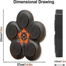 一套可充电壁挂式智能拳击沙袋，含拳击手套，家用智能拳击目标训练器，电子专注力和敏捷性训练数字拳击机，适合全家使用 - 黑色 - 查看 6