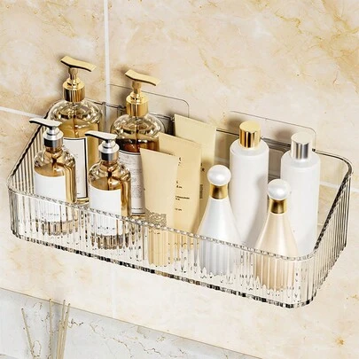 1 Giá để đồ phòng tắm, Giá để đồ tắm, Không đục lỗ, Treo tường, Thoát nước và Chống ẩm, Giá treo đồ vệ sinh cá nhân cao cấp Trang trí phòng tắm tại nhà Trang trí mùa thu Trở lại trường