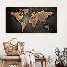 1 Miếng Không có khung tranh sơn dầu Áp phích , Hiện đại Nghệ thuật , Bản đồ thế giới Tường Áp phích , To lớn Kích thước Thời trang Nhà  Đồ trang trí , Qủa tặng Đối với Bạn , Gia đình , Lý tưởng Qủa tặng Đối với Phòng ngủ Phòng khách Hành lang , Treo tranh , Trang trí tường , Trang trí phòng - Nhiều màu - Xem 6