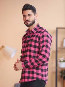 Men Shirts - สีชมพูบานเย็น - ดู 3