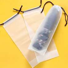 Brown Rope Matte Transparent Umbrella Storage Bag, Reusable Drawstring Umbrella Case, Portable Umbrella Organizer Cover School Supplies School Accessories Back To School University Students