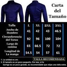 Camisa Hombre Para Casual Formal Ajuste Slim Fit Manga Larga - Azul Marino - Ver 4