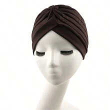 1pc Women's Stretchy Yoga Headband & Cap & Turban Bonnet Hair Bonnet Turban - Multicolor - View 9