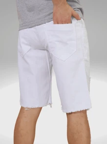 Men Denim Shorts - trắng - Xem 7