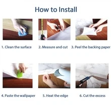 100cmMarble Self Adhesive Wall Stickers Kitchen Worktop Cupboard Cover Oil-Proof - Dali-02 - View 5