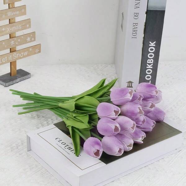 1/5/10Pcs Simulation Flower Purple Tulip Silk Flowers, The Best Holiday Gifts, Table Decorations, Weddings, Parties, DIY Bouquet Arrangements, Housewares Home Decor Back To School Room Decor School Supplies