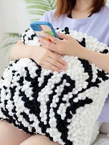 1卷/100克甜甜圈絨毛線,厚實柔軟的環繞式編織線,手工編織,手織,腳墊,狗屋,毛毯,拖鞋,毛絨玩具,嬰兒毯,diy手工材料用品 - 彩紅 - 查看 8