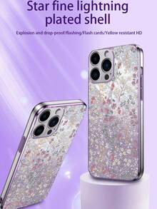 1 Ốp điện thoại TPU màu tím có họa tiết hoa và 1 miếng dán thẻ lấp lánh chuyển màu tím/ Ốp điện thoại lấp lánh/ Ốp điện thoại có dây đeo cổ tay/ Ốp điện thoại vui nhộn/ Ốp điện thoại iPhone/ Ốp điện thoại Android/ Ốp điện thoại/ Ốp điện thoại/ Ốp điện thoại Oppo/ Tương thích với iPhone 15 Pro Max/ Ốp điện thoại Iphone 14 Pro Max/ Ốp điện thoại A52 4g/ Ốp điện thoại A31 4g/ Ốp điện thoại A23/ Ốp điện thoại Redmi Note 11 Pro 4g/ Ốp điện thoại Redmi Note 12 4g/ Ốp điện thoại Oppo A54/ Ốp điện thoại A14/ Ốp điện thoại A54 - Màu tím - Xem 2