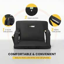 VIVOHOME Stadium Seat Chairs With Backrest And Armrests Portable Cushions For Bleachers - màu đen - Xem 4