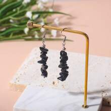 1 par de pendientes asimétricos de acero inoxidable con piedras trituradas - Multicolor - Ver 22