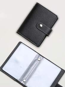 多功能卡片收纳盒，带 26 个卡槽，男女通用，时尚卡片夹，卡片夹，钱包，名片夹，信用卡夹，女式卡片夹，女士照片卡夹，迷你钱包，卡片钱包 - 黑色 - 查看 1